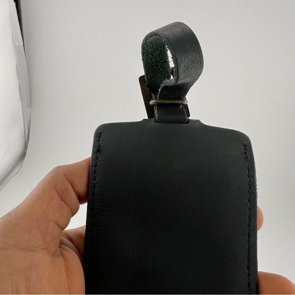 Tumi Hunter Green Leather Luggage ID Name Tag Vintage Accessories - Picture 12 of 16